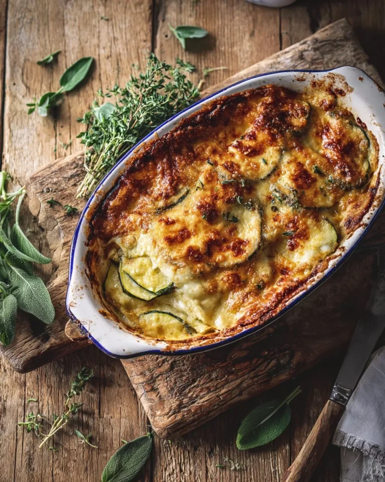 Delicious Leek and Zucchini Lasagne served on a plate