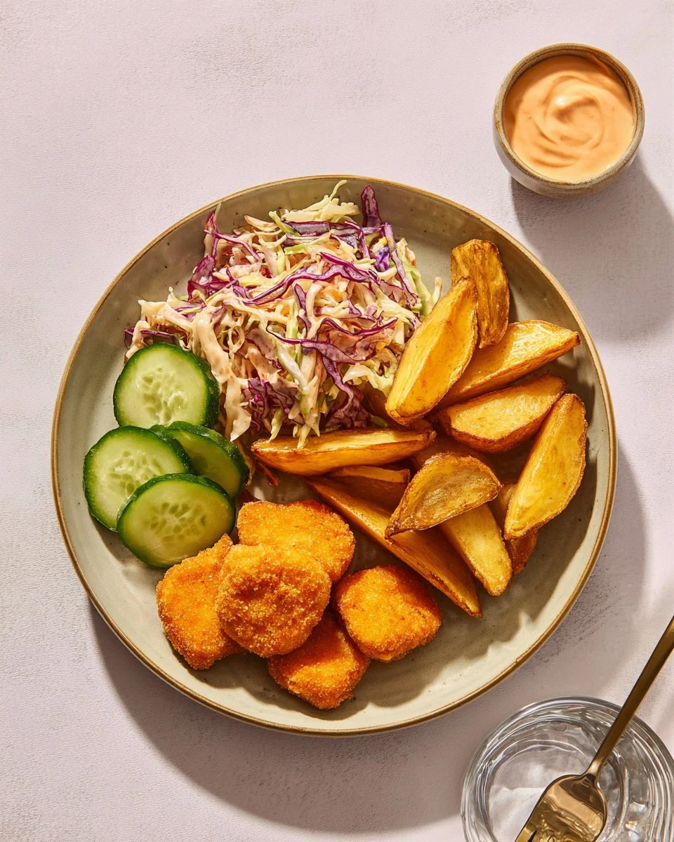 Nuggets de légumes avec pommes de terre et mayo au paprika