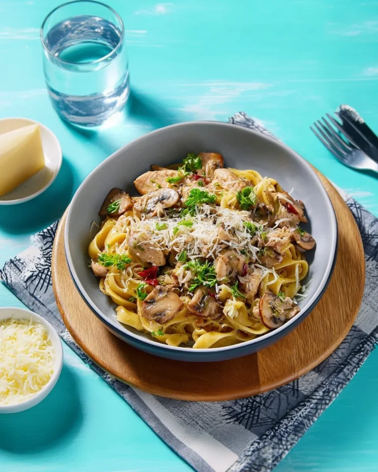 Pâtes à la saucisse et aux champignons en pot, un plat savoureux