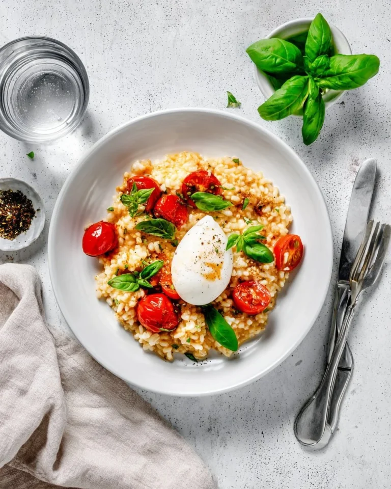 Colorful Risotto with AOP Parmesan inspired by Italian cuisine.