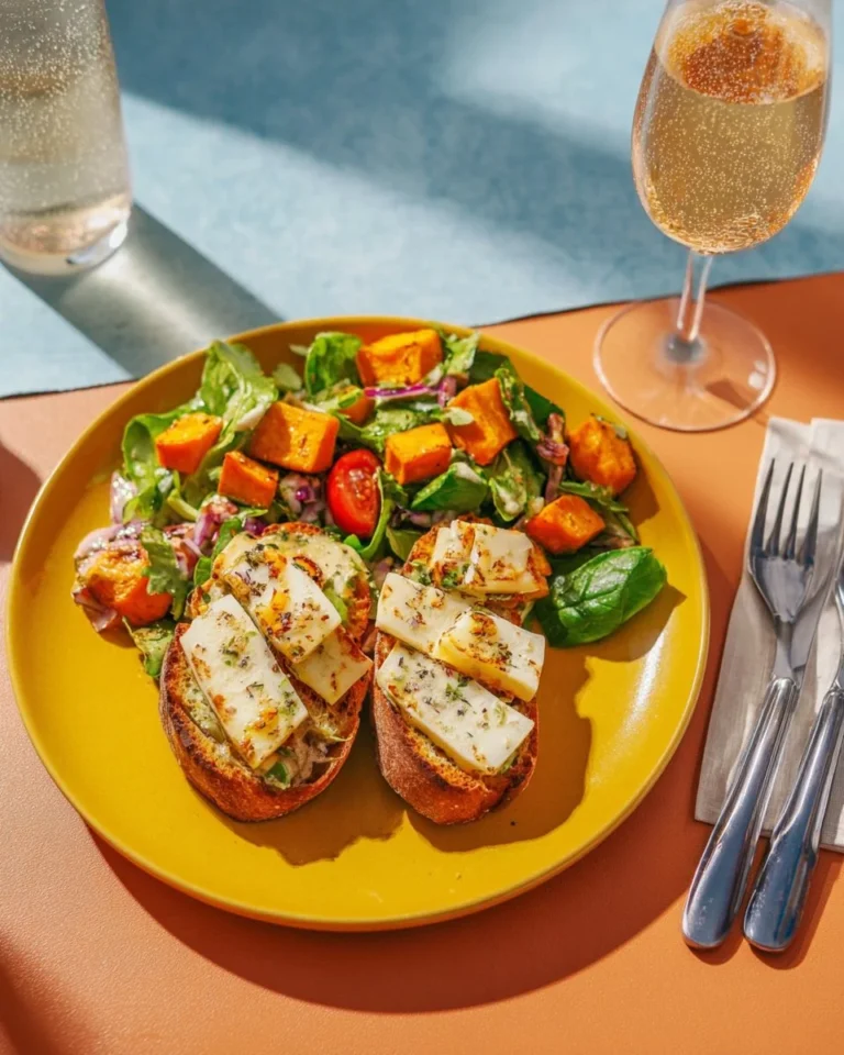 Toast à l'avocat avec fromage de chèvre et miel sur assiette