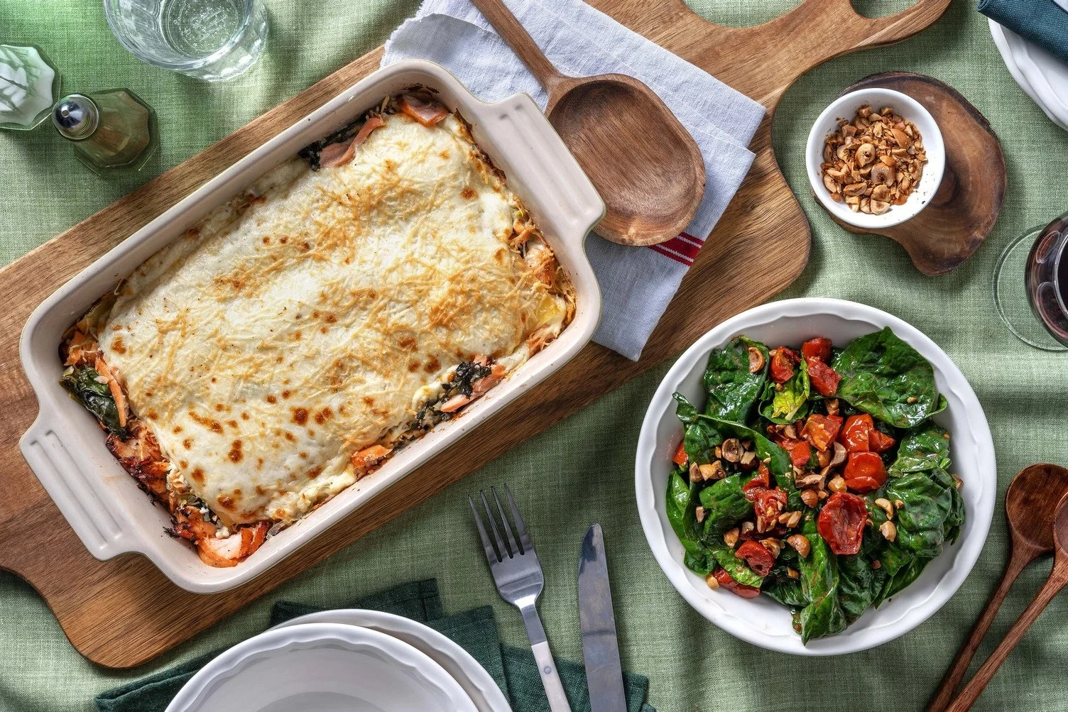 Salmon Spinach and Ricotta Lasagna