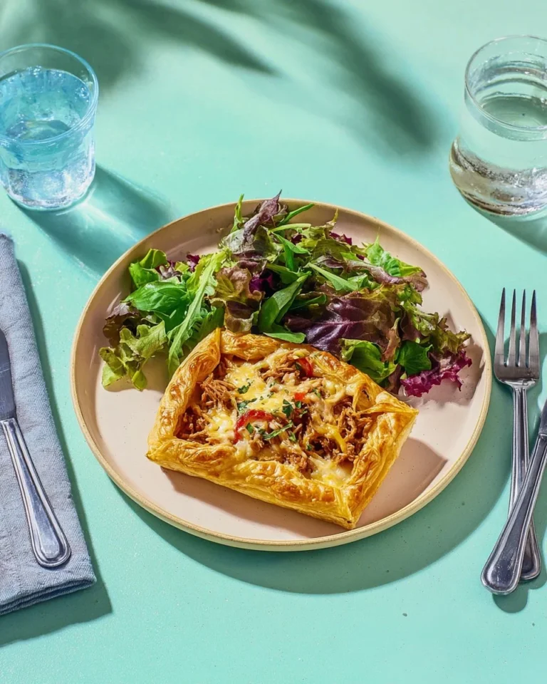 Tarte gratinée fine aux poivrons et oignons, plat coloré et savoureux