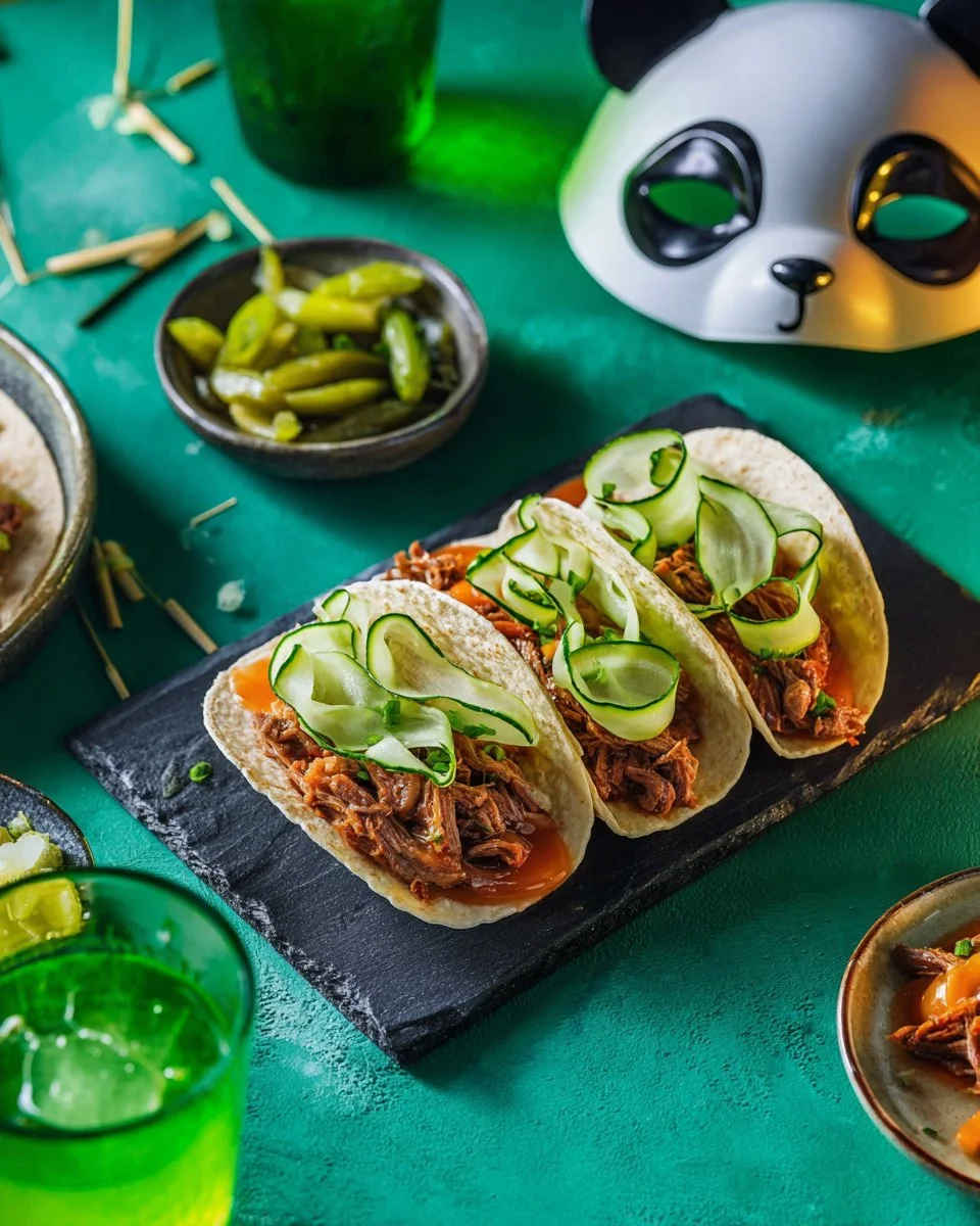 Wraps de boeuf Kung Fu et sauce soja avec concombre aigre-doux