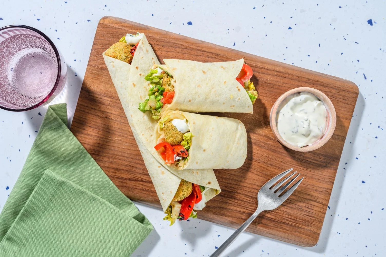 Wraps de falafel et aïoli aux herbes