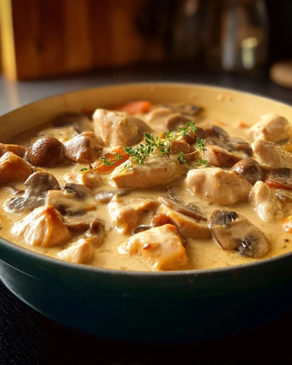 Blanquette de poulet aux champignons