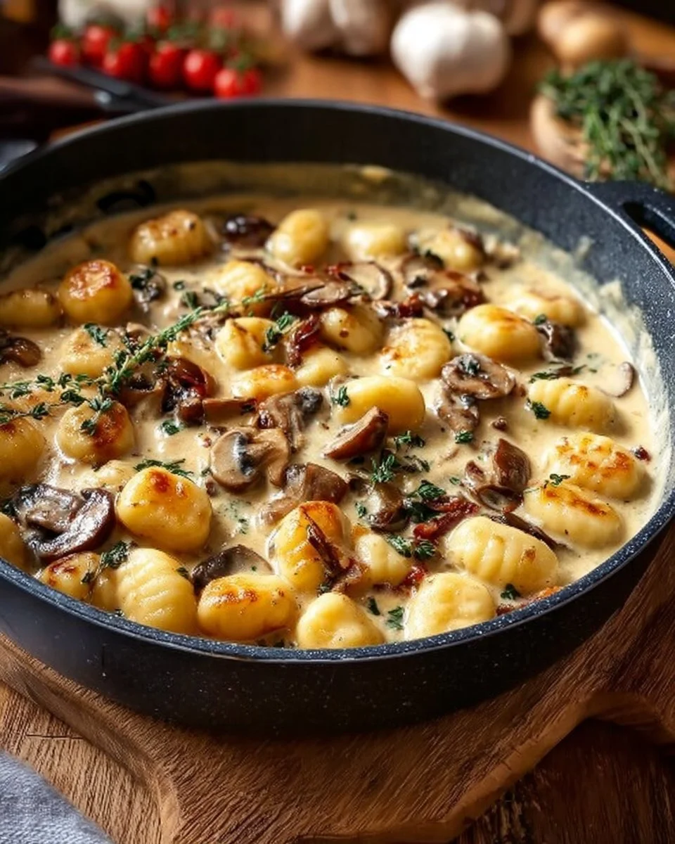 Gnocchis aux champignons à la crème