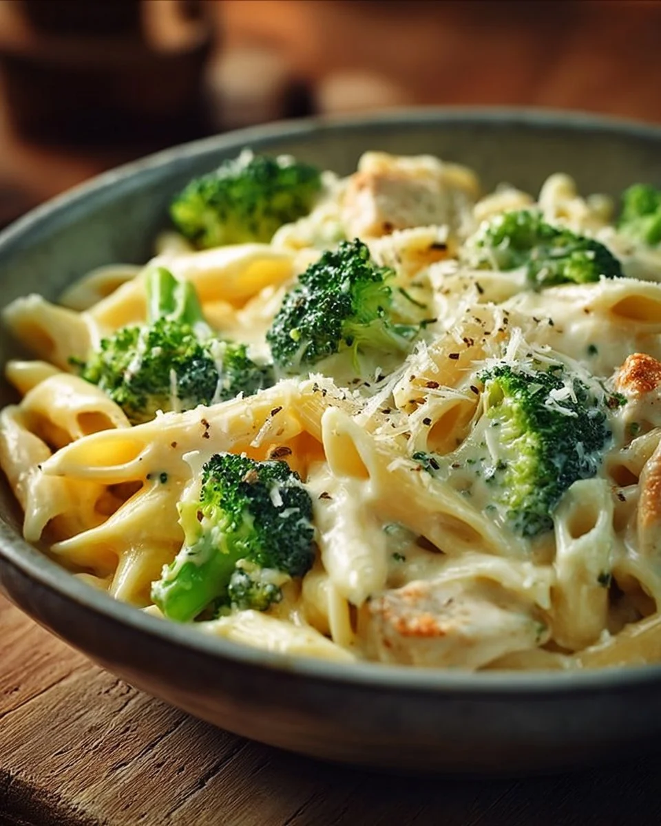 Pasta with Broccoli and Creamy Cheese Sauce