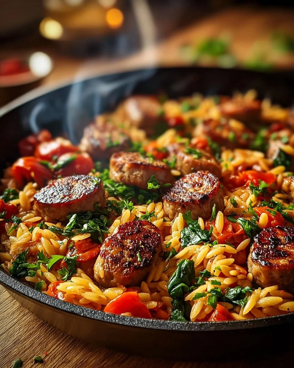 Poêlée Saucisse et Orzo