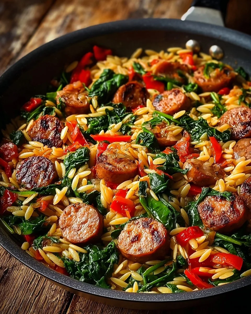 Poêlée Saucisse et Orzo