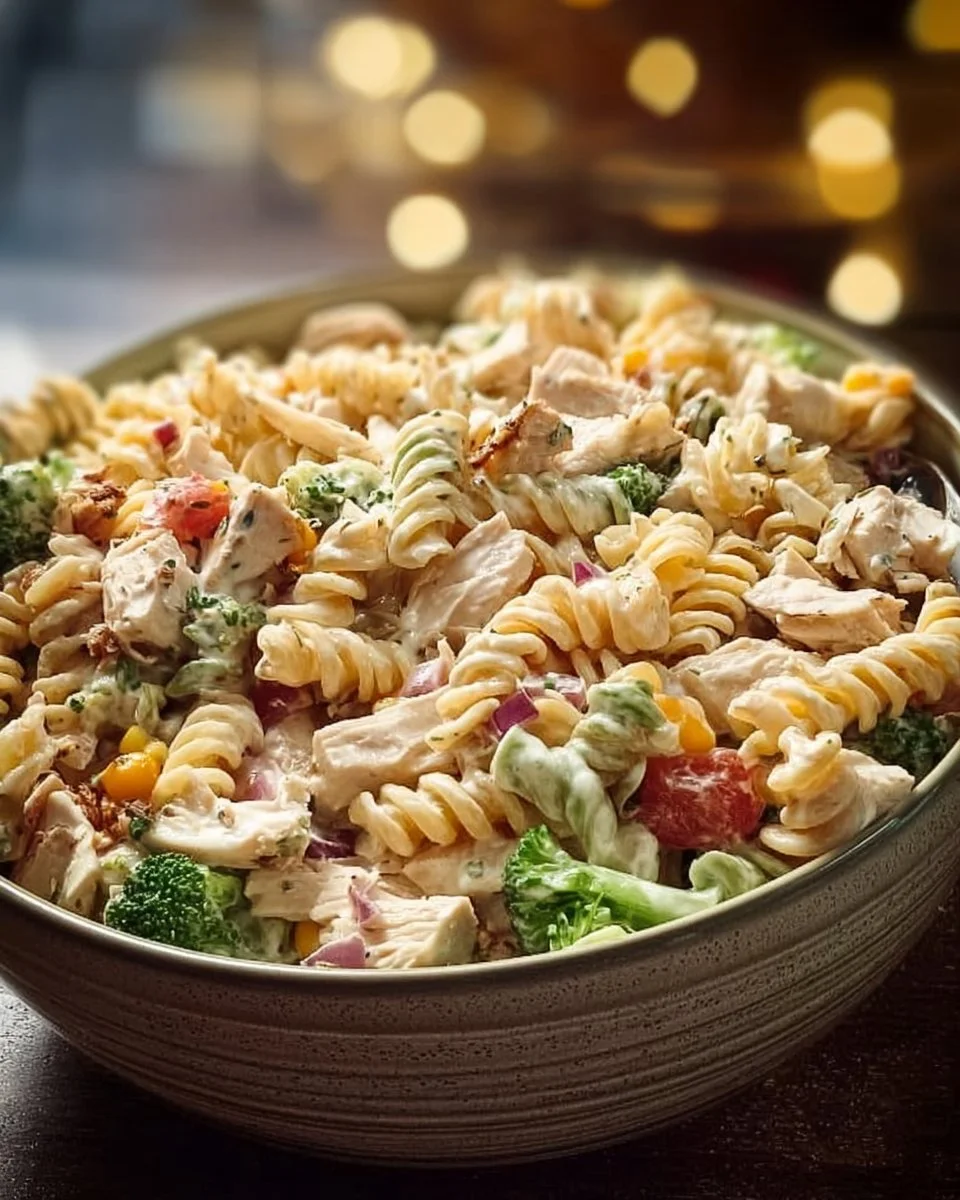 Salade de pâtes au poulet à la ranch