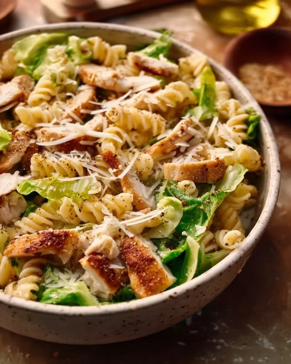 Salade de pâtes au poulet et parmesan