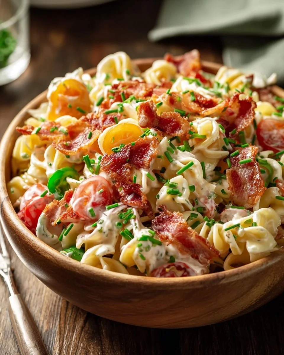 Salade de pâtes au ranch et aux lardons