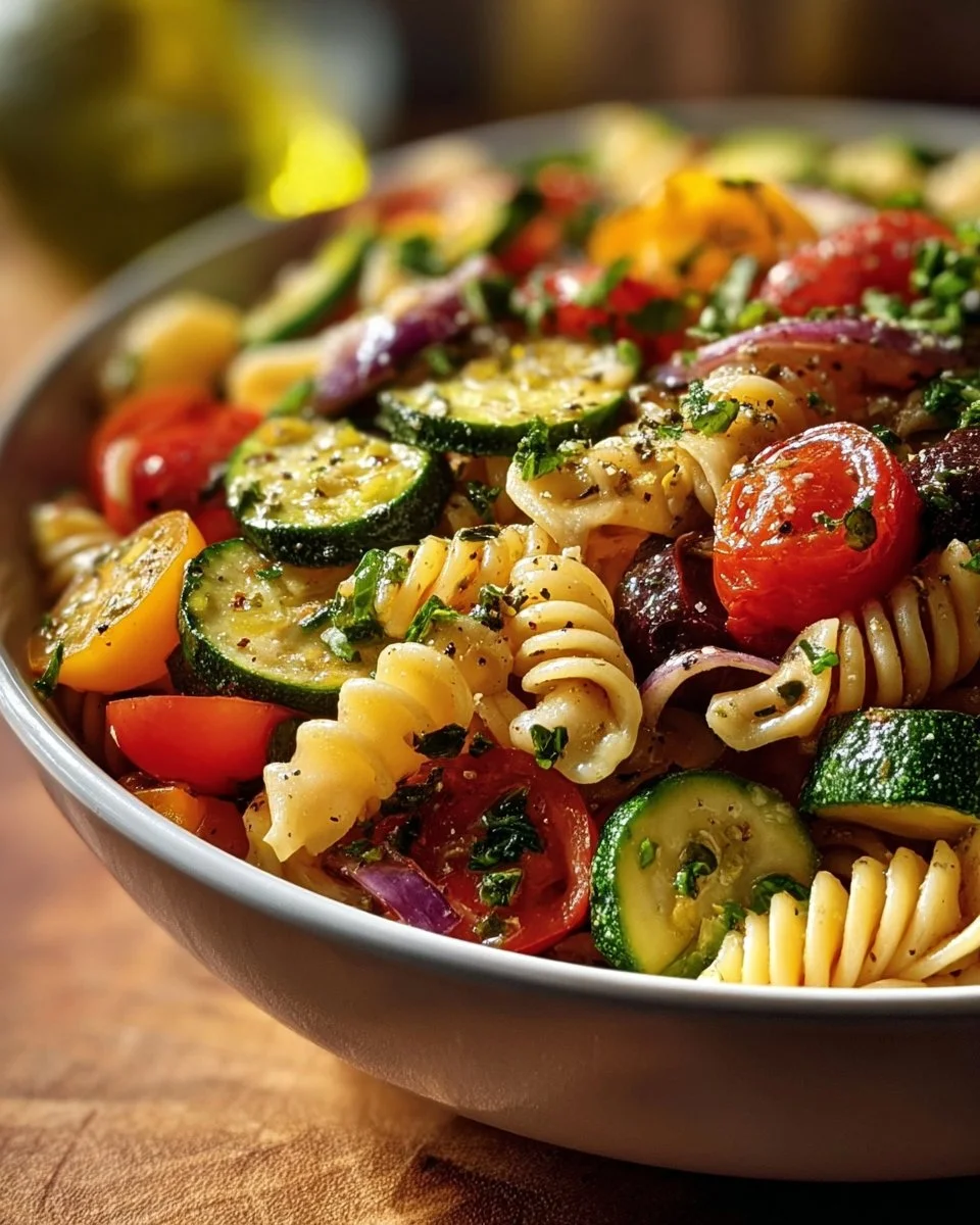 Salade de pâtes aux légumes frais