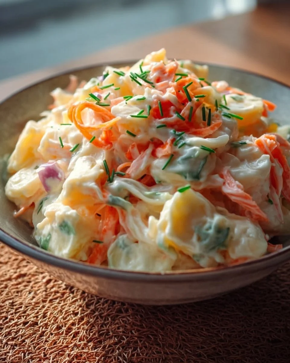 Salade froide au surimi et ananas