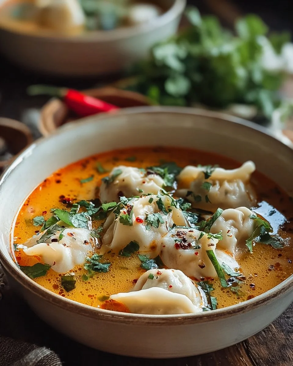 Soupe thaï réconfortante aux raviolis