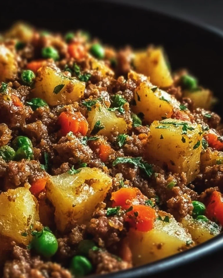 Plat de viande hachée avec pommes de terre garnies